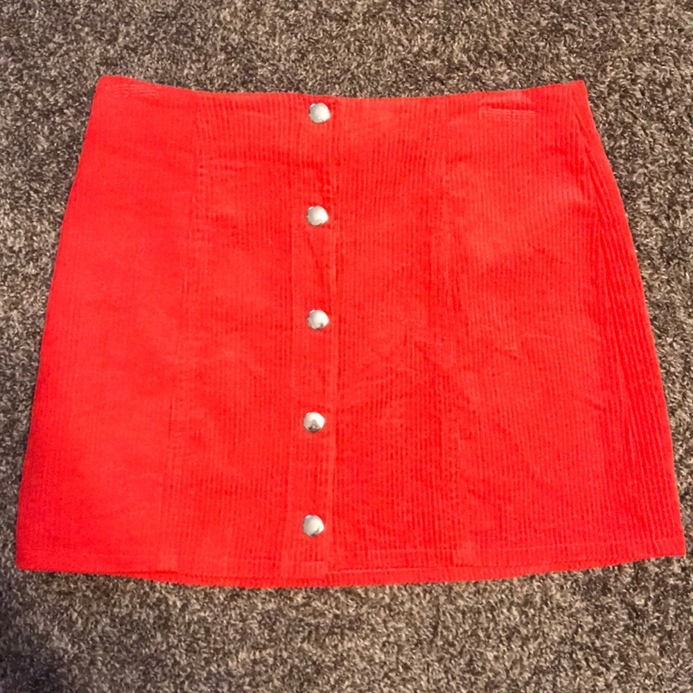 Forever 21 Corduroy Button Up Mini Skirt